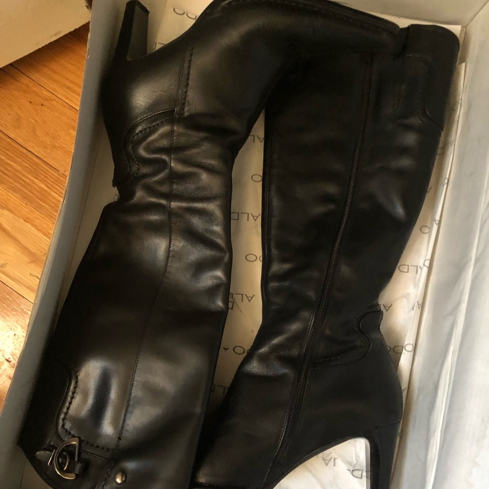 Black high heel boots